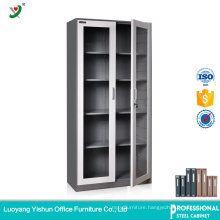 Cheap price 2 door sliding glass storage file office cabinet
